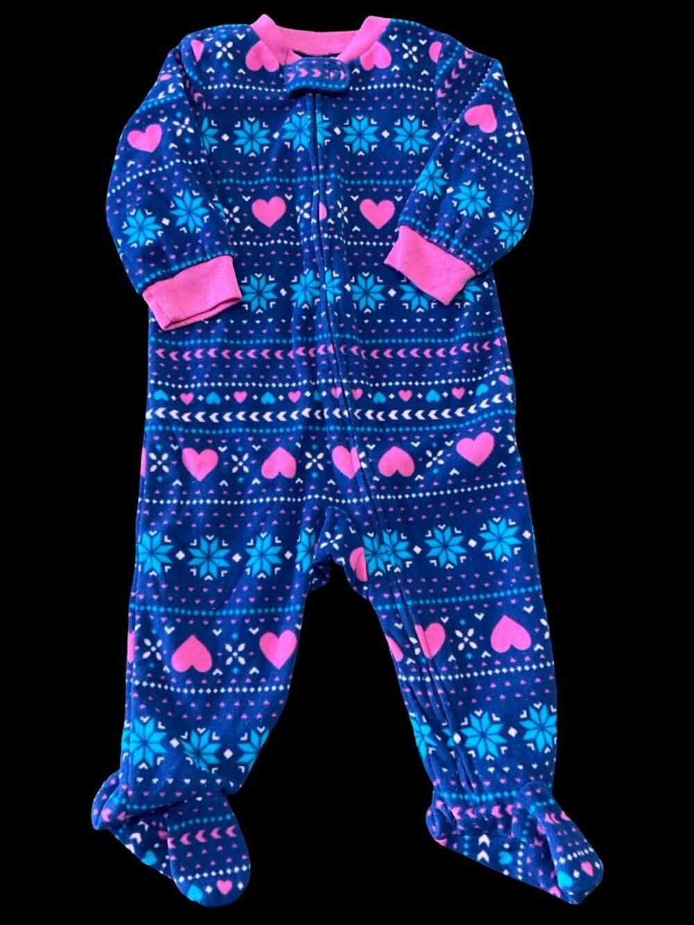 🌻10/$25 - Pink/Navy Print Fleece Onesie
